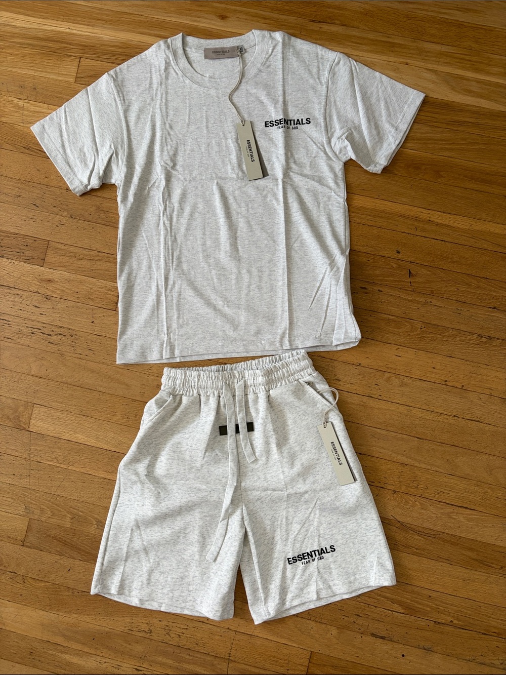 Essentials Heather Gray Logo Tee & Shorts Set
